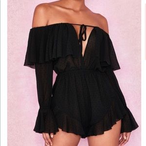 Houseofcb Ramona Black Playsuit